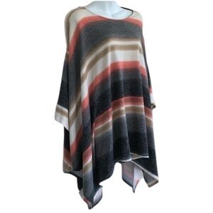 JODIFL Poncho wrap pullover, striped, earth tones, super soft, oversize OSFM